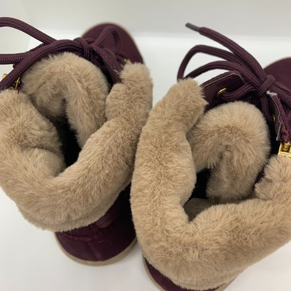COUGAR Dublin Wine Zip UP & Lace Suede High top with Fur Lining Women's 8M - Picture 5 of 10
